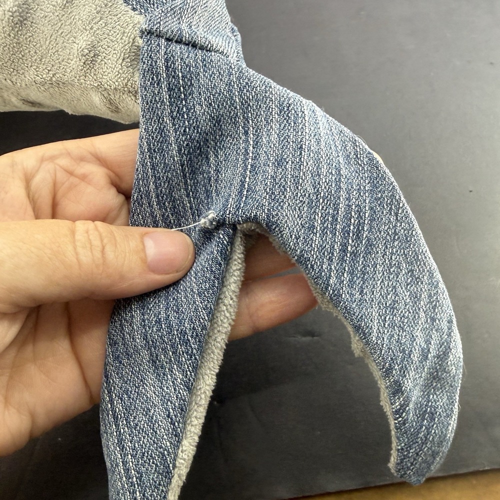 Denim Handmade Whale Plush 24" Stuffed Animal ~ Recycled/Upcycled Blue Jeans - Picture 4 of 7